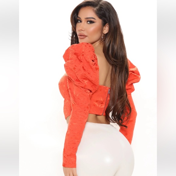 Dolce Jacquard Top - Orange - Picture 2 of 3